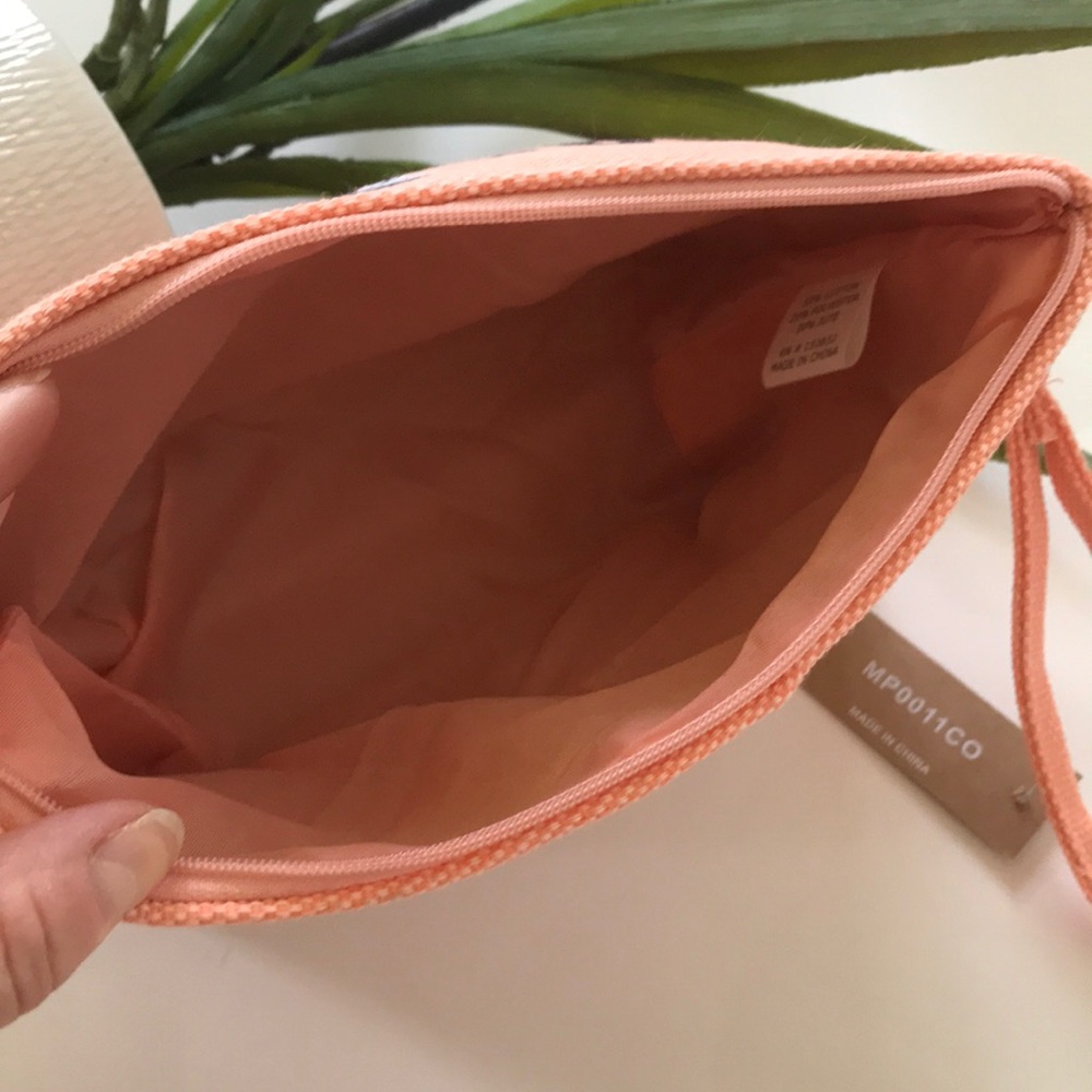 ‘Aloha Summer’ Coral Color Wristlet/Cosmetic Bag - Picture 7 of 8